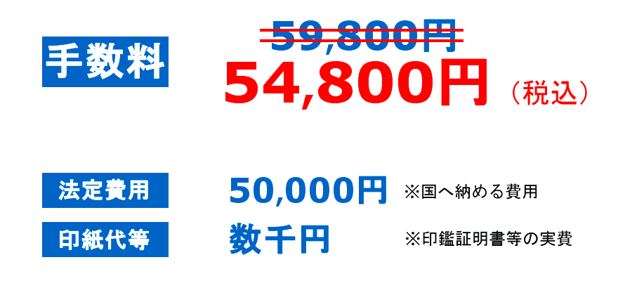 建設業許可更新54,800円（税込）